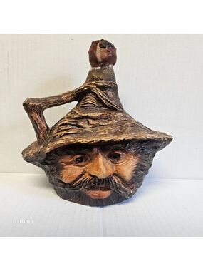 Vintage RARE Italian 2-sided Face Liqueur Bottle (Empty)
